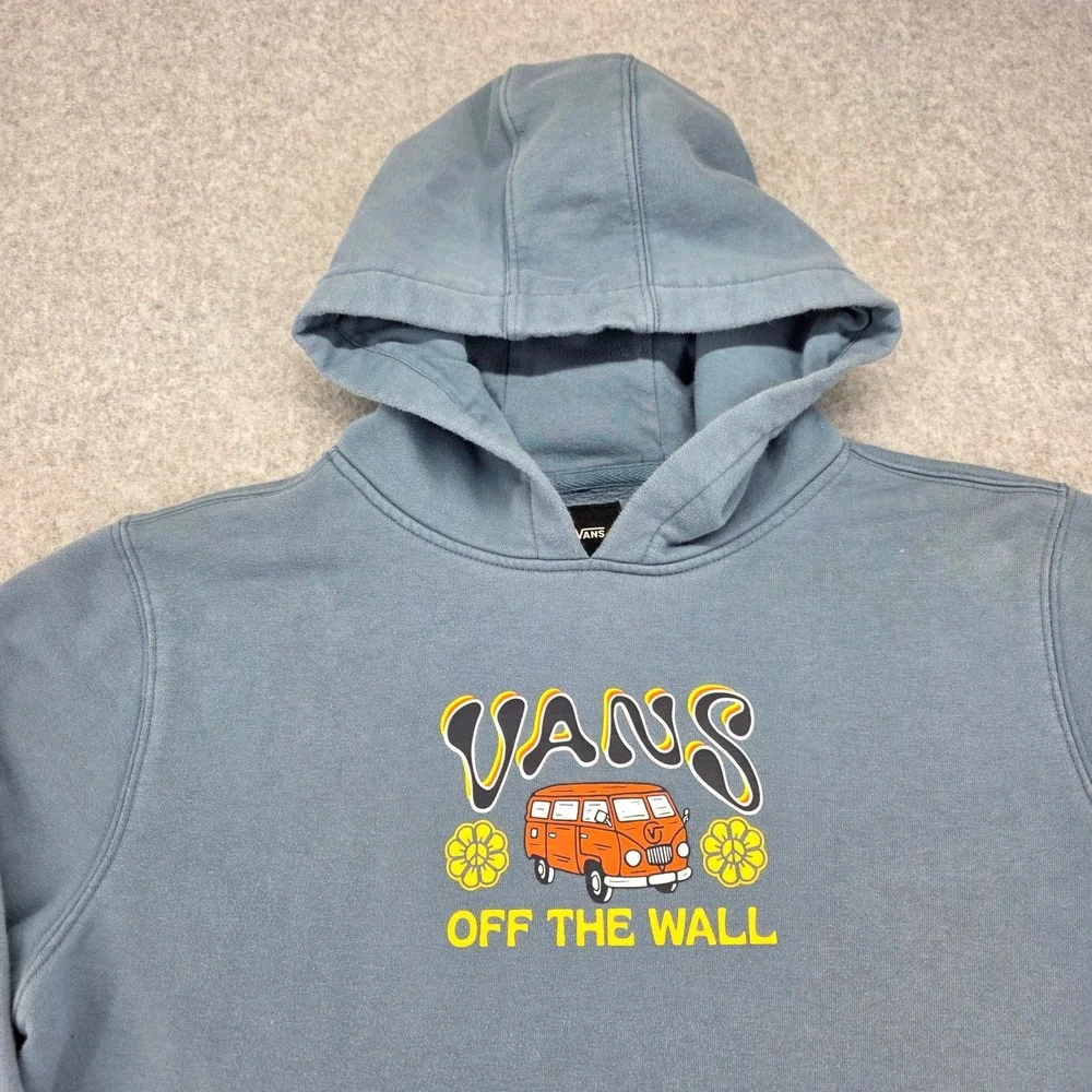 Vans Graphic Hoodie Kids XL‎ Blue Off The Wall Van VW Bus Exploring The World